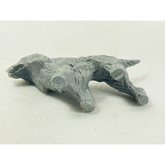 Vintage Toy Cocker Spaniel Dog Figurine Solid Hard Acrylic Plastic Gray 1x1 Inch - Picture 5 of 8